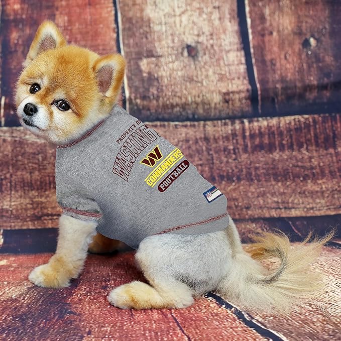 NFL Washington Commanders Dog T-Shirt Small. - Licensed Shirt for Pets Team Colored with Team Logos- Premium Stretchable Materials for The Comfort of Your Dog & Cat