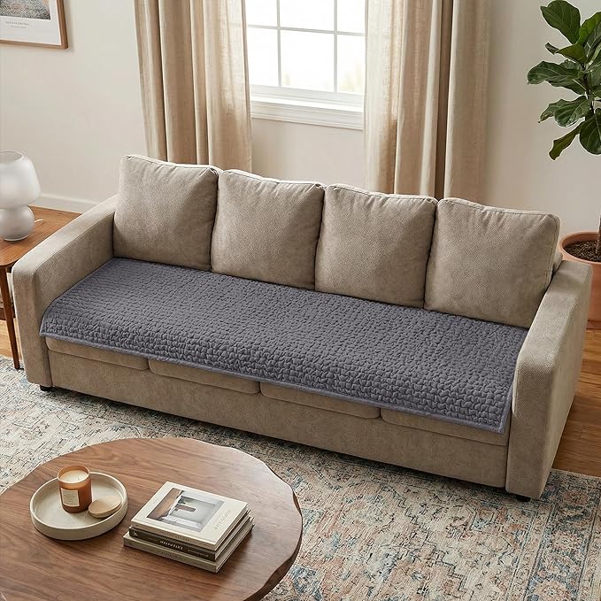 PAULATO BY GA.I.CO. Waterproof Blanket – 24x86” Changing Absorbent Pad for Incontinence – Machine Washable Stain-Resistant Protector for Couch Sofa or Bed – Reusable Waterproof Cover - Dark Grey