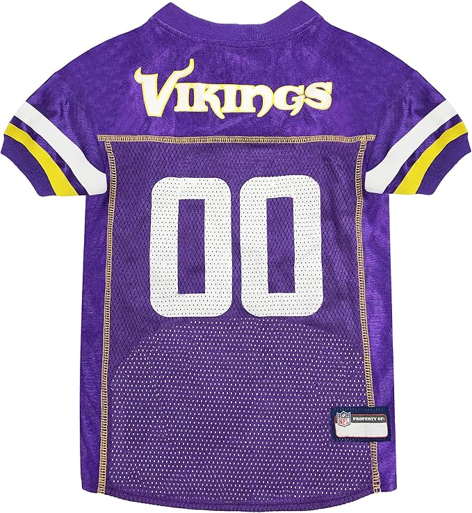 Pets First NFL Minnesota Vikings Dog Jersey, Size X-Small, Football Shirt Costume for Pet, Dog Sports T-Shirt, NFL Team Clothing for Cats, Licensed Pet Apparel Available in 7 Sizes and 32 Teams