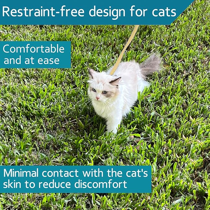 Cat Leash, Cat Harness and Leash Ddzmz Soft Mesh Breathable Adjustable Cat Vest Pets Harnesses for Walking Escape Proof Yellow Color L Size for Pets Cats Kitten Puppy Rabbit Ferret (1-Pack)
