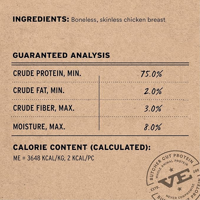 Vital Essentials Freeze Dried Cat Treats | Chicken Breast, Single Ingredient | Premium Quality | Grain Free, Healthy Treats for Cats, 4 oz Bag