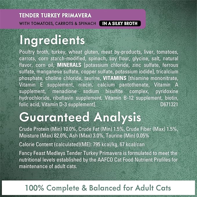 Fancy Feast Purina Medleys Poultry Collection Wet Cat Food Variety Pack - 3 oz. Cans,(Pack of 60)
