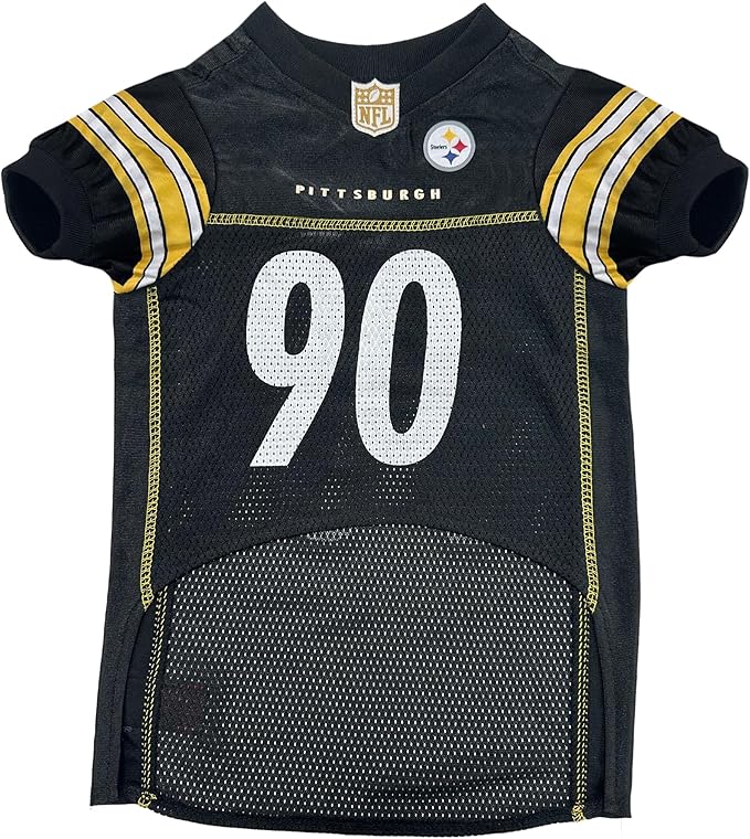 NFLPA TJ WATT PET Jersey, NFL Dog Shirt, Size Large, Pittsburgh Steelers Mesh Jersey for Dogs