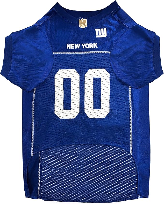 Pets First NFL New York Giants Dog Jersey, Size Medium, Football Shirt Costume for Pet, Dog Sports T-Shirt, NFL Team Clothing for Cats, Licensed Pet Apparel Available in 7 Sizes and 32 Teams
