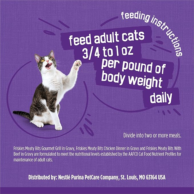 Purina Friskies Gravy Wet Cat Food Variety Pack, Meaty Bits - (2 Packs of 12) 5.5 oz. Cans