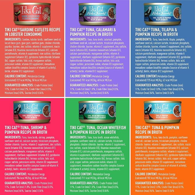 Tiki Cat Wet Cat Food Mega Pack, Seafood Selects Variety Pack, 2.8/3 oz. Cans (36 Count)