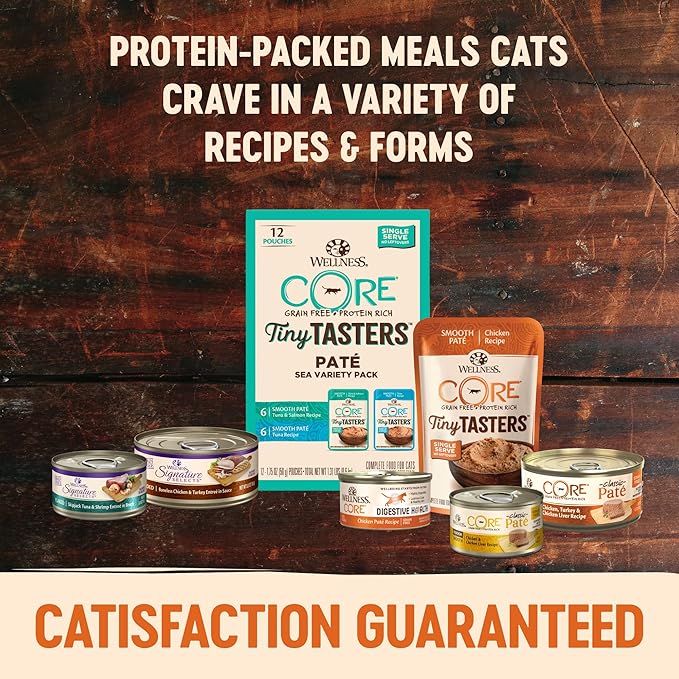 Wellness CORE Signature Selects Shredded Adult Wet Cat Food,Natural,Protein-Rich,Grain Free,2.8 Ounce (Chicken & Turkey),(Pack of 24)