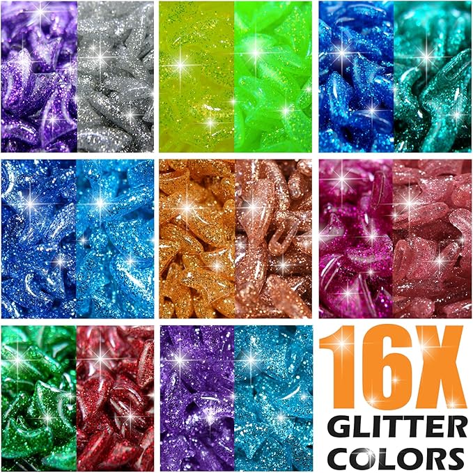joyous 160pcs Glitter Cat Nail Caps (16 Sparkle Colors), Soft Pet Claw Covers for Kittens, with 8 Adhesives & 16 Applicators - Protects Furniture & Skin, Long-Lasting Anti-Scratch (S)