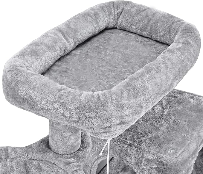 Topeakmart 40In Cat Tower Tree with Cozy Perches Condo & Sisal-Covered Scratching Posts & Soft Platform, Light Gray