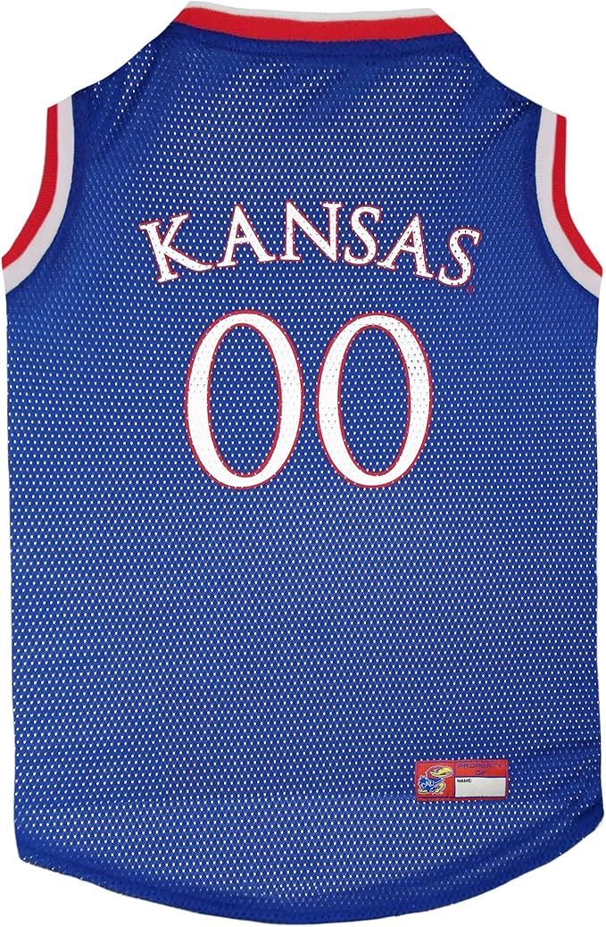 Pets First KU-4020-LG Kansas Basketball Jersey, multi, one size