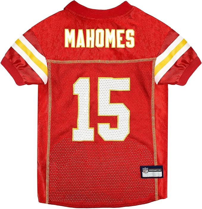 NFLPA Patrick MAHOMES PET Jersey, NFL Dog Shirt, Size Medium, Kansas City Chiefs Mesh Jersey for Dogs