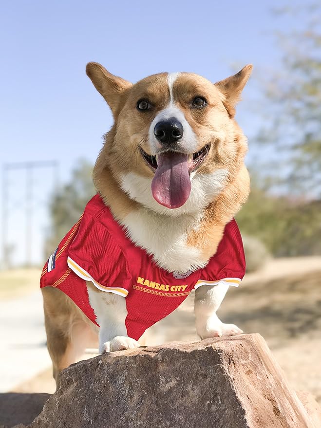 Pets First NFL Kansas City Chiefs Dog Jersey, X-Small Shirt Apparel Jersey Cute Outfit for Dogs or Cats & Small Animals