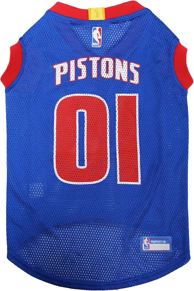 Pets First NBA DETROIT PISTONS DOG Jersey, X-Large - Tank Top Basketball Pet Jersey