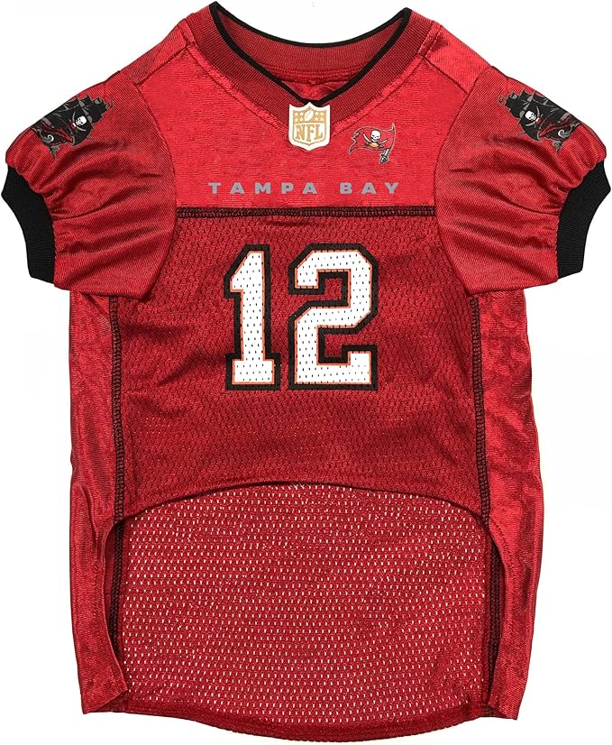 NFLPA Tom Brady PET Jersey, NFL Dog Shirt, Size X-Small, Tampa Bay Buccaneers Mesh Jersey for Dogs