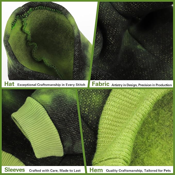 Vibrant Dog Hoodie with Convenient Leash Hole – Stylish and Cozy Sweatshirt for Small, Medium, and Large Dogs, Perfect for Walks, Casual Outings, and Everyday Comfort.Green L