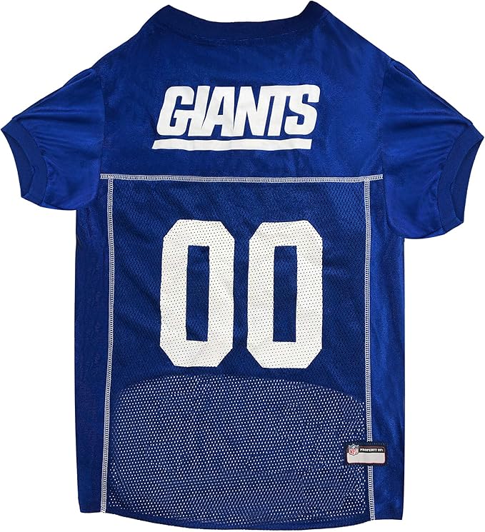Pets First NFL New York Giants Dog Jersey, Size Medium, Football Shirt Costume for Pet, Dog Sports T-Shirt, NFL Team Clothing for Cats, Licensed Pet Apparel Available in 7 Sizes and 32 Teams