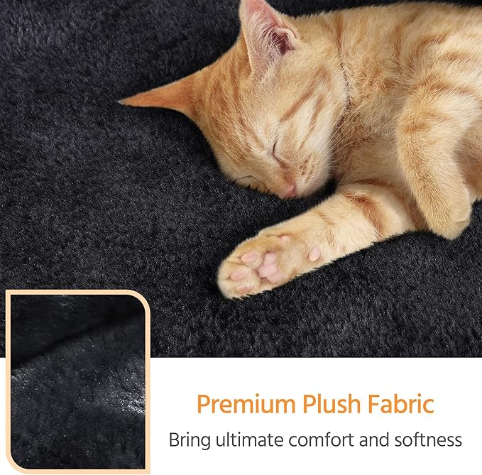 Topeakmart Cat Tree with Extra Large Plush Perch, Soft Cat Condo & Sisal-Covered Scratching Posts for Large Cats, Kittens Cats, 23.5 Inches, Black