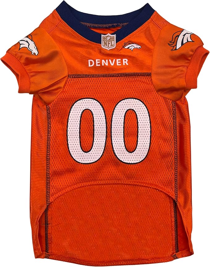 Pets First NFL Denver Broncos Dog Jersey, Size X-Small, Football Shirt Costume for Pet, Dog Sports T-Shirt, NFL Team Clothing for Cats, Licensed Pet Apparel Available in 7 Sizes and 32 Teams