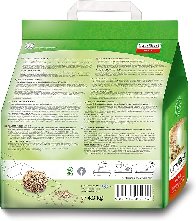 Cat's Best Wood Fibre Cat Litter, 4.3kg
