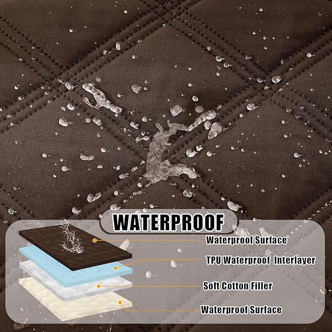 Smiry Waterproof Dog Bed Cover Blanket 40x50, Soft Reversible Pet Blanket, Washable Leakproof Cats Dogs Couch Cover for Sofa, Couch, Furniture, Chocolate/Beige