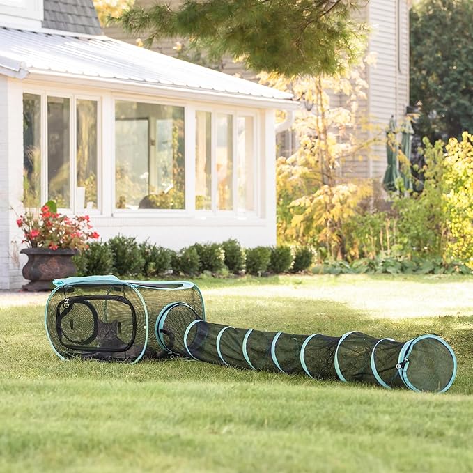 Kitty City Catio Outdoor 20' Cat Tunnel – 20‑Foot Cat‑Sized Play Tunnel, 11” Diameter, Modular Catio Connector for Cats & Small Pets