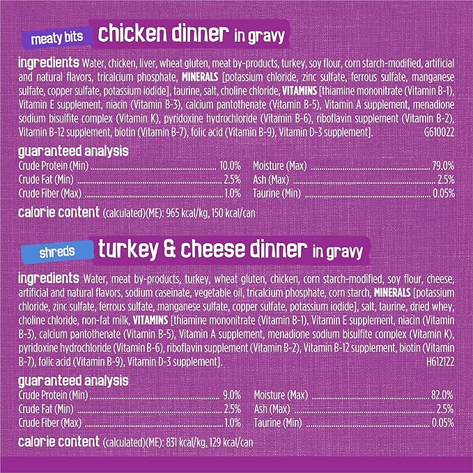 Friskies Purina Gravy Wet Cat Food Variety Pack, Poultry Shreds, Meaty Bits and Prime Filets - 5.5 oz. Cans (Pack of 64)