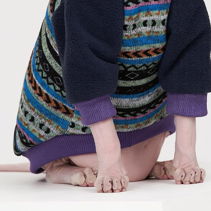 Sphynx Cat Hoodie SweaterWarm Fleece Sweater for cat, Knit Fleece Dog Clothes for Kitten Small Medium Dogs (Small)