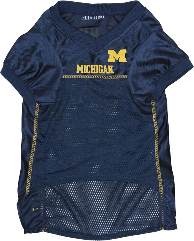 Pets First NCAA College Michigan Wolverines Mesh Jersey for DOGS & CATS, Small.Licensed Dog Jersey with your Favorite Football/Basketball College Team