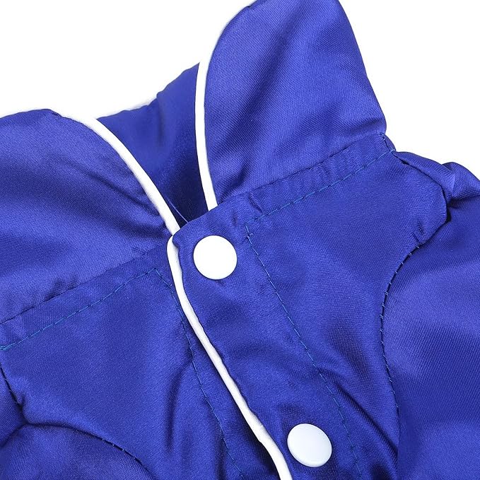 PAIDEFUL Soft Faux Silk Sleepwear for Small Dogs Cats Lapel Doggie Loungewear Lightweight Breathable Puppy Pajamas PJS Two-Legged Pet Shirt Clothes Summer Chihuahua Apparel Button Up,RoyalBlue,3XL