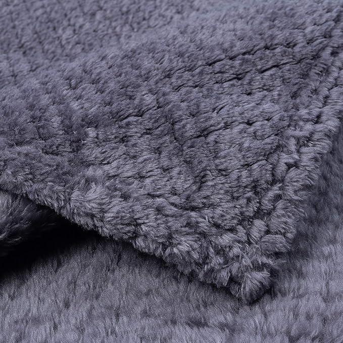 Warm Soft Fuzzy Dog or Cat Blanket, Plush Fleece Throws for Puppy, Kitten, Medium, Large Dogs - Purple (M/32" x 40")