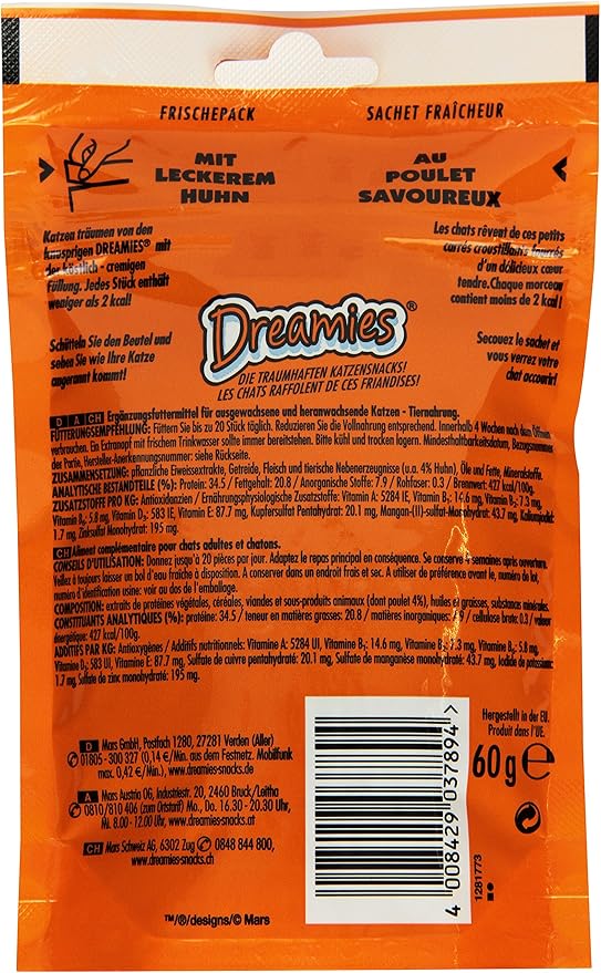 Dreamies Cat Treats with Tasty Chicken (60g)
