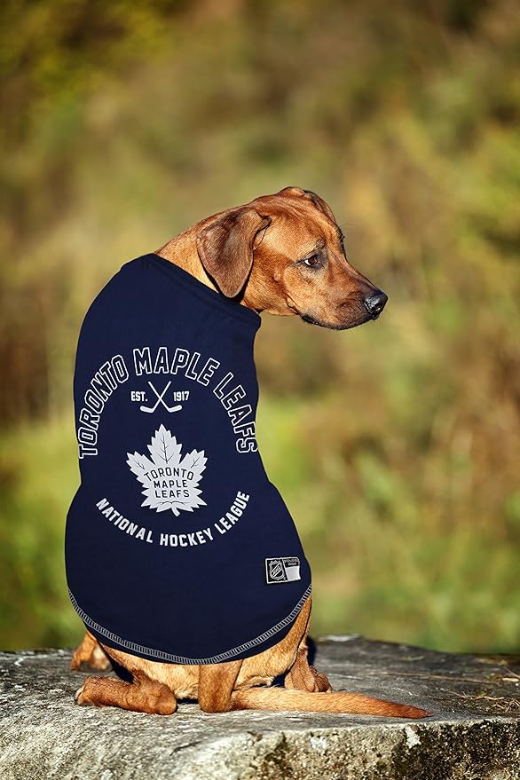 NHL Toronto Maple Leafs Tee Shirt for Dogs & Cats, X-Small. - Are You A Hockey Fan? Let Your Pet Be An NHL Fan Too!