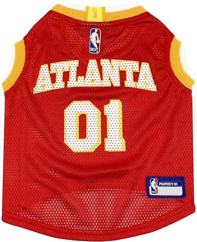 Pets First NBA Atlanta Hawks Dog Jersey, Medium- Tank Top Basketball Pet Jersey