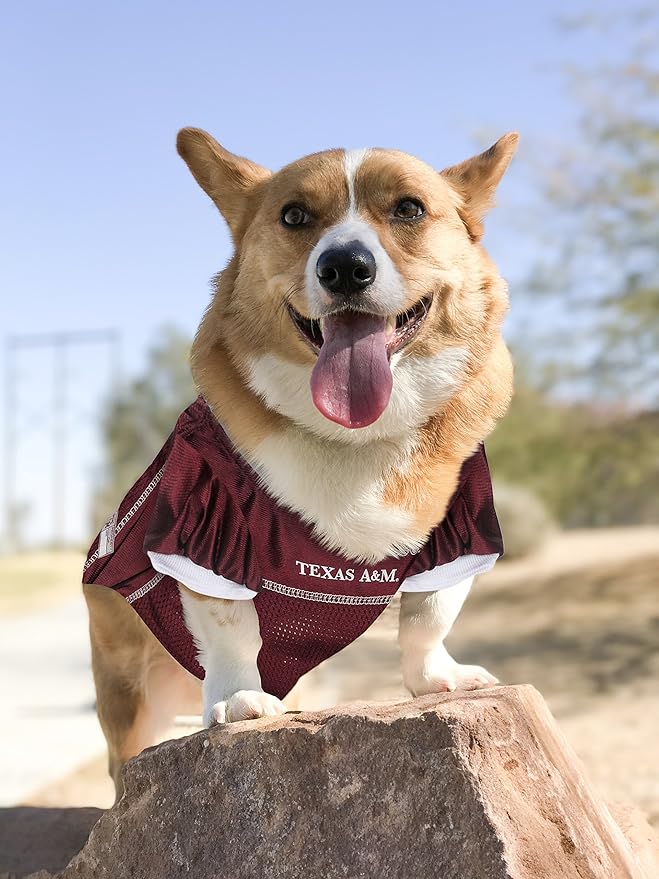 Pets First NCAA College Texas A&M Aggies Mesh Jersey for DOGS & CATS, Small.Licensed Dog Jersey with your Favorite Football/Basketball College Team