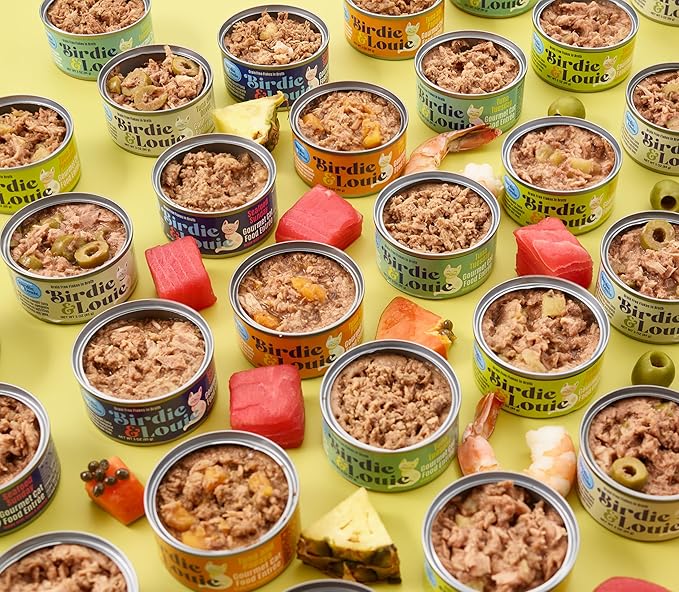 Birdie & Louie Wet Cat Food Variety Pack of Tuna Flavors | 6 Cans of 5 Different Tuna Flavors | All Natural Ingredients, Grain Free | 3 Oz Cans, Bulk Case of 30 Cans