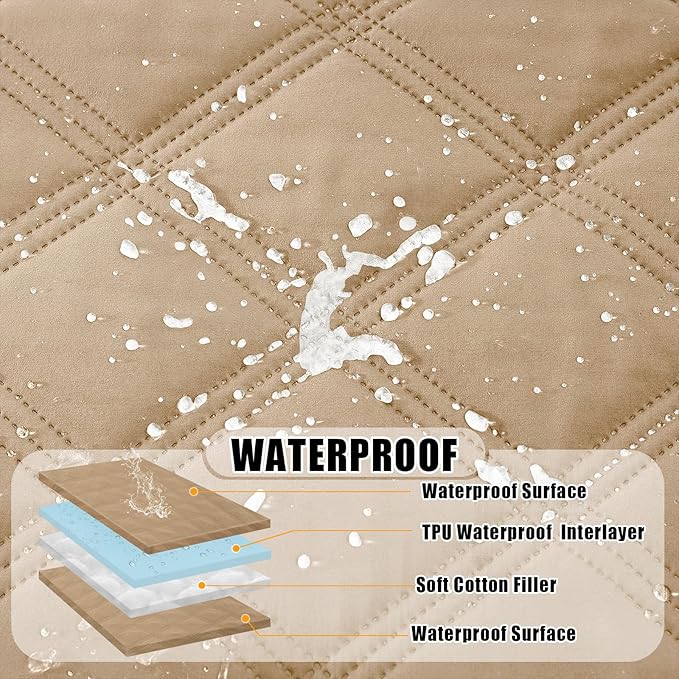 Smiry Waterproof Dog Bed Cover Blanket 68x82, Soft Reversible Pet Blanket, Washable Leakproof Cats Dogs Couch Cover for Sofa, Couch, Furniture, Camel/Camel