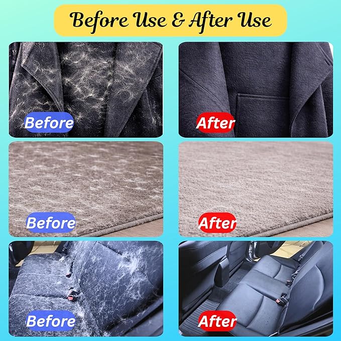 Pet Hair Removal Gloves for Cats & Dogs, Upgraded Five-Finger Electrostatic Reusable Grooming Glove, Static Fur Remover Tool for Couch, Carpet, Furniture, Car Seat & Clothing