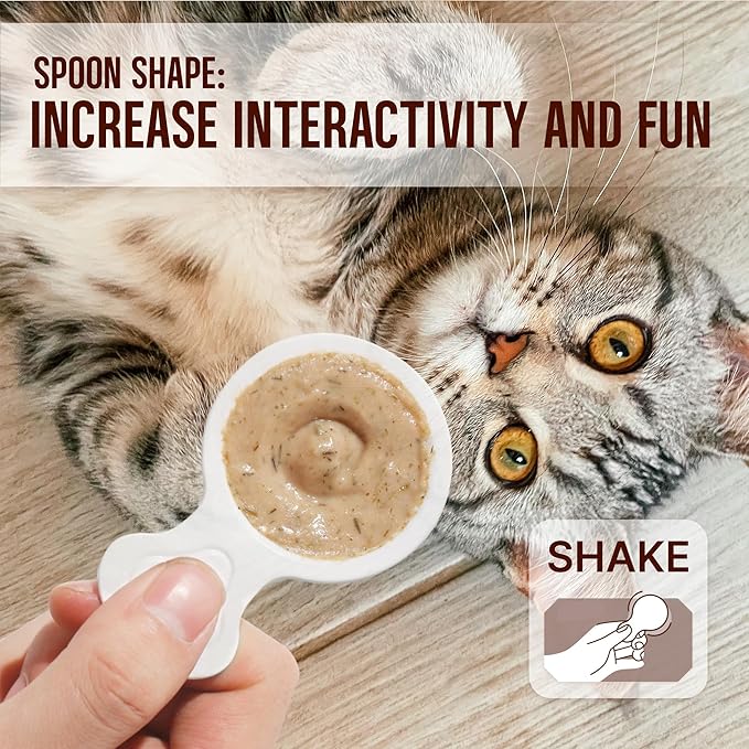 Petphabet Lickable Cat Treats Spoon, 36 Count Creamy Puree Kitten Treats Chicken & Wheat Grass Recipe, Functional Wet Paste Cat Snacks for Hairball Control, Grain-Free Kitty Treat with Vitamin Taurine