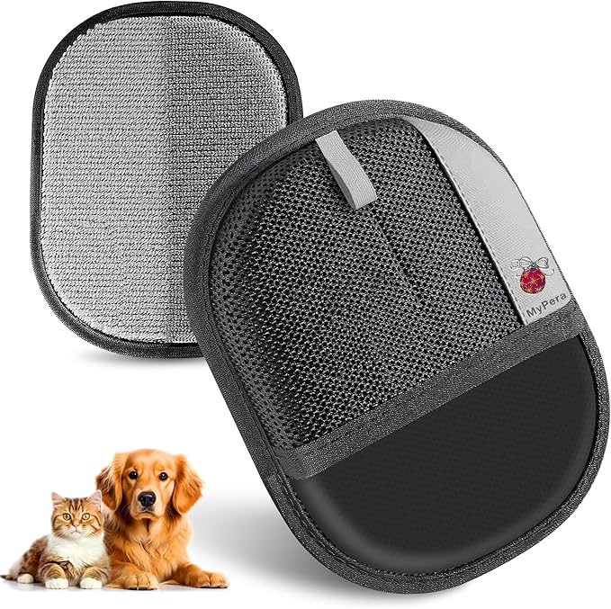 Pet Hair Remover Gloves for Cats & Dogs, Electrostatic Pet Hair Removal Gloves Brush for Pets Hair, Upgraded Animal Fur Removal Tool, Reusable Cats & Dogs Grooming Gloves for Hair Removal (1)