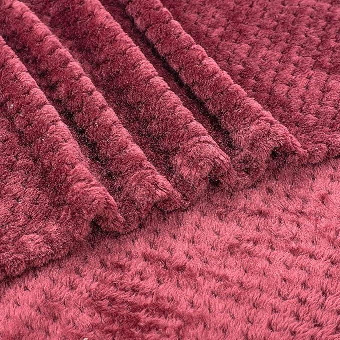Ruby Red Soft Fuzzy Pet Blanket for Dogs or Cats, Warm Plush Fleece Throws for Bed, Couch, Sofa, Travel (S/24" x 32")