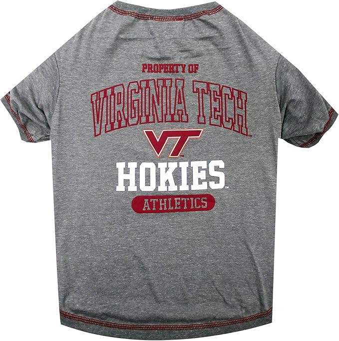Pets First Collegiate VIRGINIA TECH HOKIES Dog T-Shirt, Small. - Licensed Shirt for Pets Team Colored with Team Logos.- Premium Stretchable Materials for the Comfrot of your Dog & Cat.