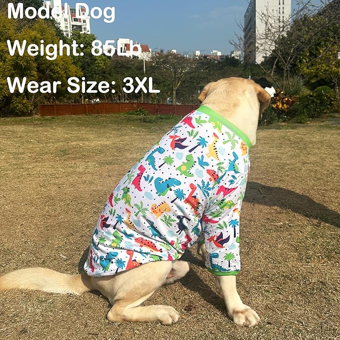 Dog Sleeveless T Shirt Colorful Dinosaur Prints Pet Vest Shirt Soft Stretchy Summer Clothes for Medium Dogs Boys Girls Clothes (Medium,Dinosaur)
