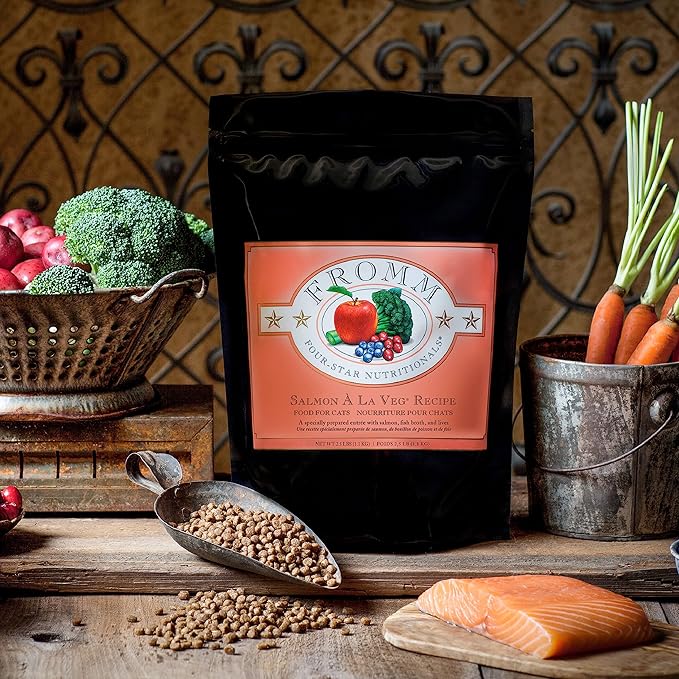 Fromm Four-Star Nutritionals Salmon A La Veg Cat Food - Premium Dry Cat Food - Salmon Recipe - 4 lb