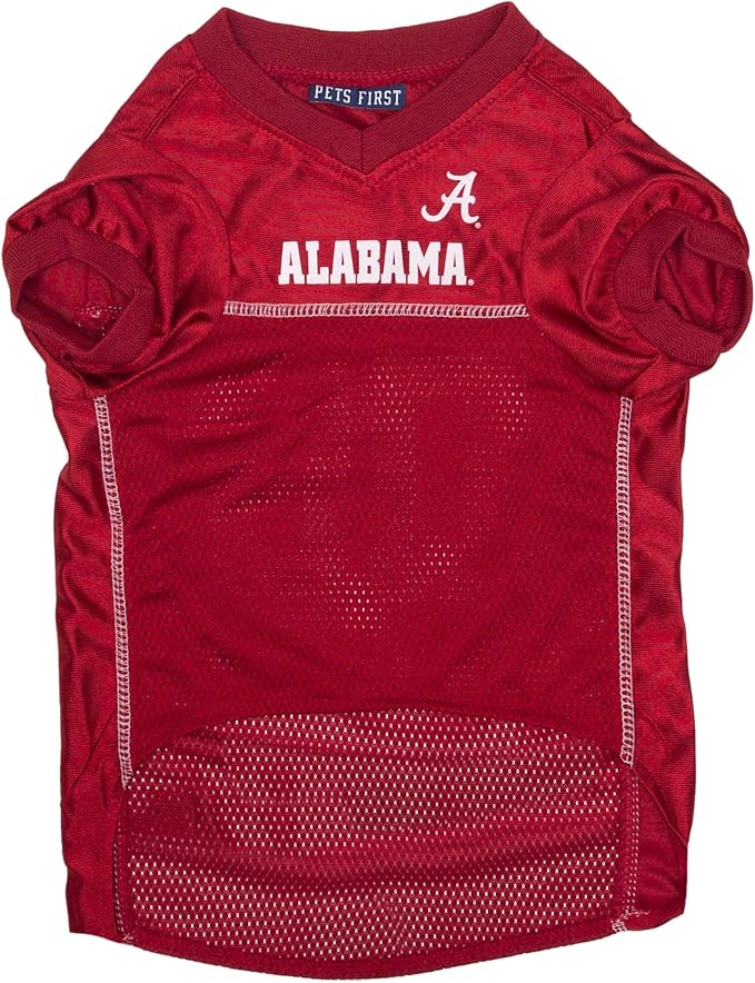 Pets First NCAA College Alabama Crimson Tide Mesh Jersey for Dogs & Cats, Size XX-Large, Licensed Dog Jersey with Your Favorite Football/Basketball College Team (Pack of 2)