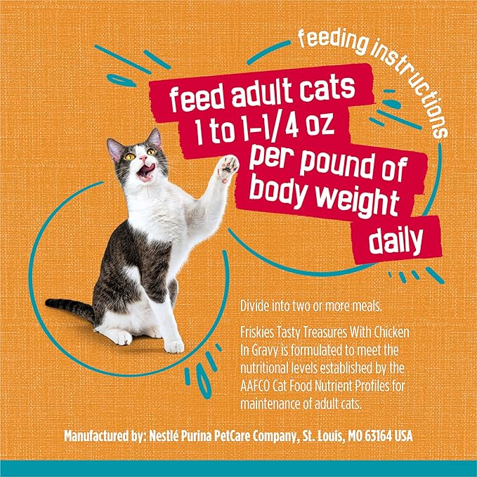 Purina Friskies Wet Cat Food Tasty Treasures With Chicken in Gravy (With Liver) - (Pack of 24) 5.5 oz. Cans