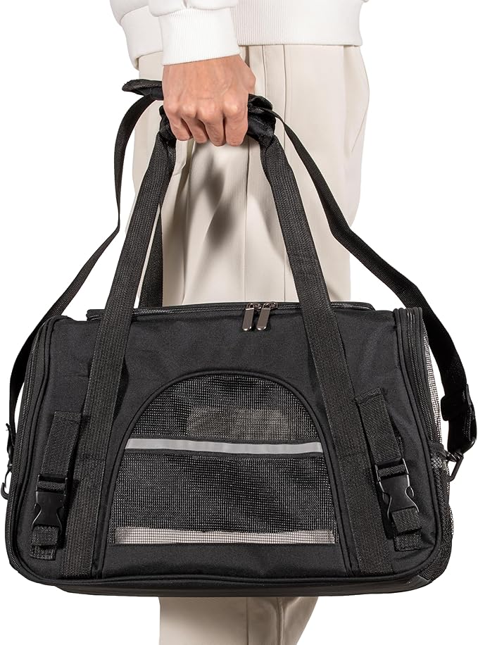 Cat Carriers, Dog Carriers, Pet Carriers – Airline-Approved Soft-Sided Bag for Cats & Small Dogs (Up to 15 lb), Foldable, Breathable Mesh, Privacy Cover, Washable & Lightweight
