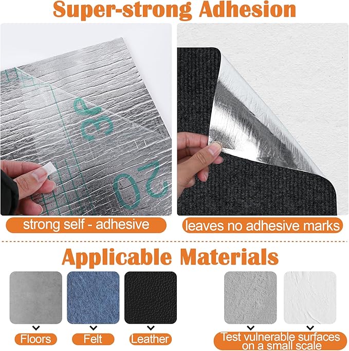 Cat Scratch Furniture Protector - 100" x 17" Trimmable Self-Adhesive Cats Claws Scratch Pads, DIY Cat Climbing Couch Protector for Scratch Post Cat Tree Replacement Indoor (Black)