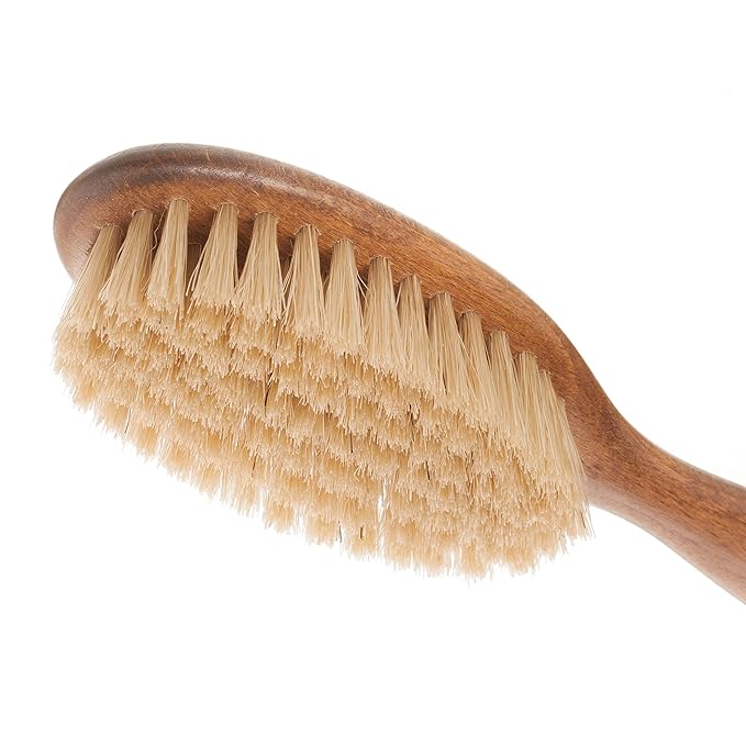 Redecker Natural Pig Bristle Cat Brush with Varnished Beechwood Handle, 7-1/4-Inches