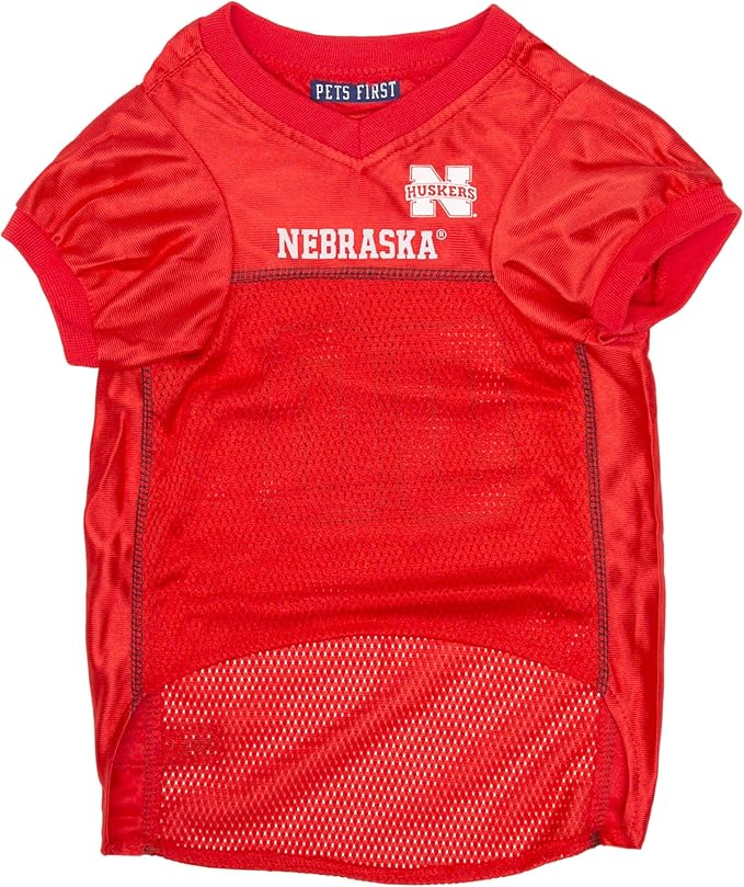 NCAA College Nebraska Huskers Mesh Jersey for Dogs & Cats, Large. Licensed Big Dog Jersey with Your Favorite Football/Basketball College Team (Pack of 2)