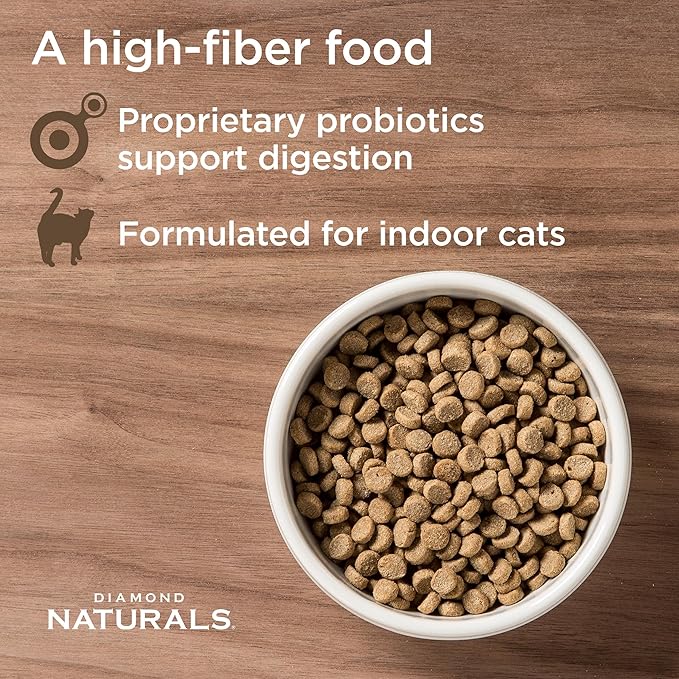 Diamond Naturals Premium Real Meat Recipe Dry Indoor Cat Food with Protein from Cage-Free Chicken, Antioxidants, Probiotics to Support Healthy Immune and Digestive Systems 18lb